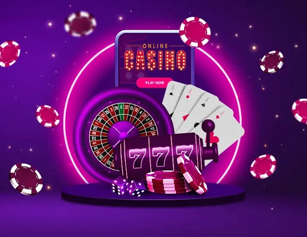 Scena da casino con luci magenta e viola